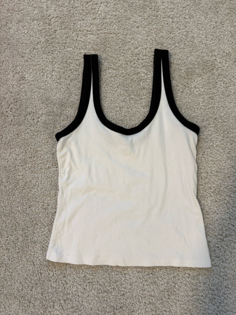 Abercrombie & Fitch White Tank with Black Trim